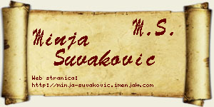 Minja Šuvaković vizit kartica